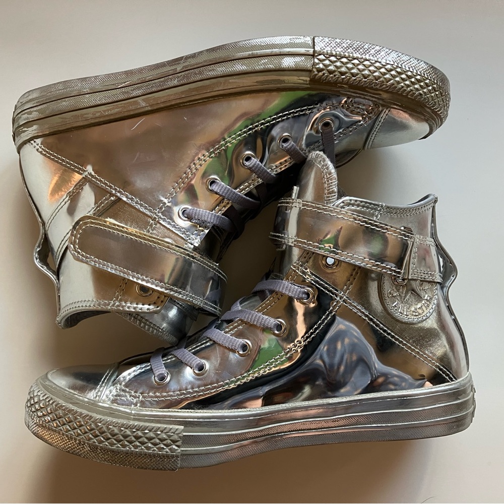 New! Converse high top Metallic  Silver Wms 7